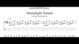 Moonlight Sonata_Ludwig van Beethoven (classical bass tab) w/pdf tab Link in description