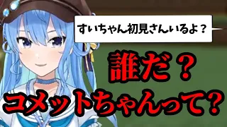 初見さんにかわいく挨拶するもコメットちゃんコメントに少し圧が出る星街すいせい【ホロライブ切り抜き/星街すいせい】