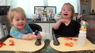 Twins try Swiss chocolate