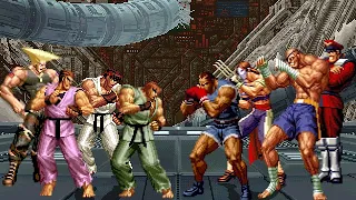 [KOF Mugen] Memorial | Dan, Ryu, Ken, Guile vs SF Shadaloo Team [ 4vs4 ]