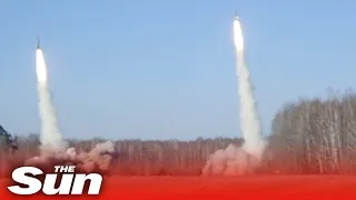 Ballistic missiles launched by joint Russian and Belarusian military