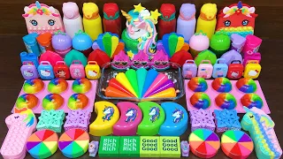 RAINBOW UNICORN !!! Mixing Random into GLOSSY Slime !!! Satisfying Slime Video #151