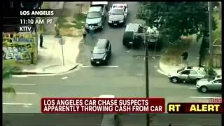 Bank Robbers Throw Cash Out Window During Police Chase