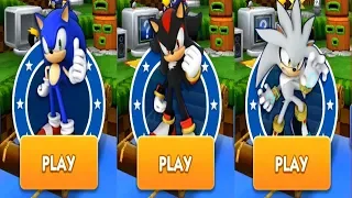 Sonic Dash Gameplay - SONIC VS SHADOW VS SILVER