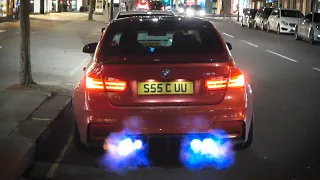 Loud BMW M3 F80 - revs and shooting flames in Central London!