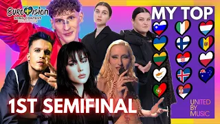 Eurovision 2024 1st Semifinal Top 15 | My Top ESC 2024