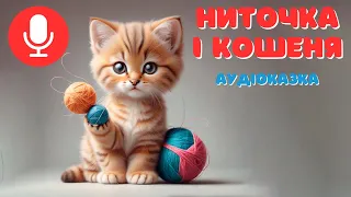 🎧 Казка на ніч - "Ниточка і Кошеня" | Дитяча аудіоказка про Котика українською мовою