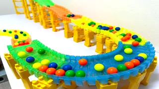 Marble run ASMR☆Rainbow curve slope & HABA slope smooth course