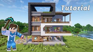 Minecraft: Dimensional Living - Building Three-Story Modern House -Interior & Exterior Tutorial #11