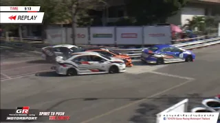 Toyota Corolla Altis GR Sport One Make Race 2020. Stadium Chiang Mai. Crash