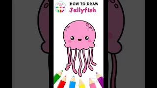 How to Draw Cute Jellyfish #shorts #drawing #tutorial #howtodraw #jellyfish
