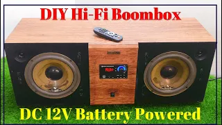 DC 12V Battery Powered DIY Boombox #tpa3116d2 #bluetoothspeaker