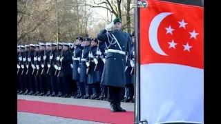 Military honours for President of Singapore