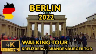 ⁴ᴷ⁶⁰ 🇩🇪 Berlin Walking Tour - Rainy Day in Berlin - Kreuzberg to Brandenburg Gate (April 2022) [4K]