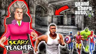 Franklin and Avengers Fight With Scary Teacher 3D For Revenge gtav | GTAV Avengers | A.K GAME WORLD