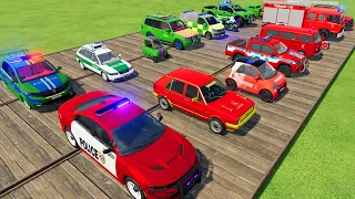 TRANSPORTING POLICE CARS, FIRE TRUCK, CARS, AMBULANCE OF COLORS! WITH TRUCKS! - FARMING SIMULATOR 22