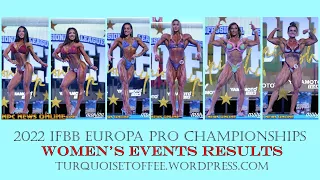 2022 IBFF Europa Pro Bikini, Wellness, Fitness, Figure, Women's Physique and Bodybuilding Results