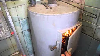 Boiler 12-hour long burning on wood. One-time loading burns for 12 hours! 1st part.