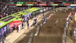 Epic Battle between Eli Tomac and Dean Wilson w/ Crash at Seattle Supercross 2012