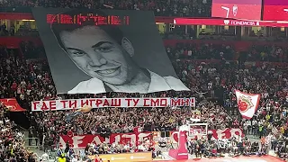 Delije - navijanje na Zvezda Olimpija Milano u areni