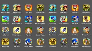 MinionRush| SubwaySurfers| RailRush| TalkingTomGoldRun| TempleRun2| ChhotaBheem| SonicDash| PetRun|