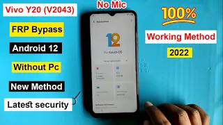 Vivo Y20 FRP Bypass Android 12 New Method 2022| Vivo Y20 (V2043) Google Account Remove Android 11/12