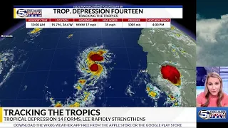TD 14 Forms, Lee now a category 2 and forecast to be possible category 5 this weekend - Sept 7, 2023