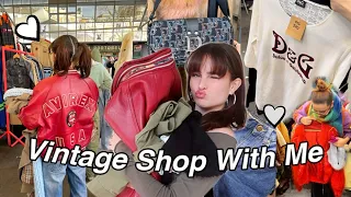 THRIFT WITH ME #1 Come Vintage Shopping With Me In London… leather jackets, dior handbags & more :)