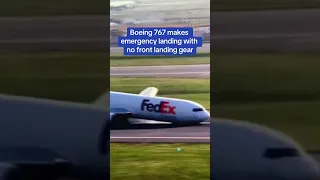 Boeing 767 makes emergency landing with no front landing gear