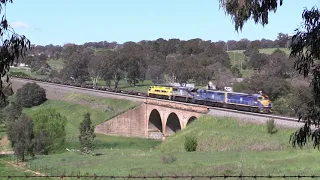 C508 C502 VL C503 short view of a train between Yass and Goondah. 1 October 2020