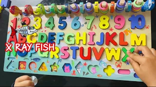 ABC Puzzle | Numbers | Shapes | letters | Alphabet | Board Puzzle | 6-in-1 Wooden Blocks Puzzle