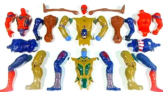 Assembling Marvel's Spider-Man Vs Captain America Vs Siren Head vs Thanos Action Figures Toys