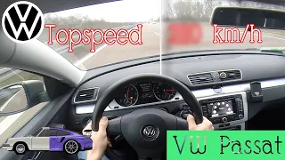 VW PASSAT B7 2.0 TDI  FWD TOP SPEED DRIVE POV ON GERMAN AUTOBAHN 220 km/h !!!!!