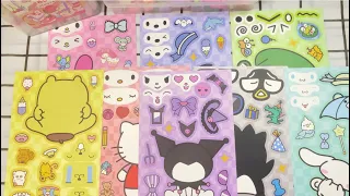 💎[ASMR ]💎Decorate with sticker book hello kitty ,kuromi,melody ....🥰