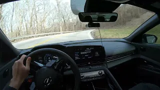 Elantra N DCT Spirited Drive POV Through The Mountains (Launch control + NGS)