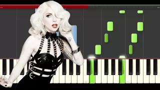 Lady Gaga Bad Romance Piano tutorial Midi Easy Sing Illumination