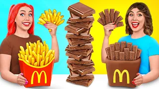 Desafío De Comida Real vs. De Comida Chocolate | Batalla de Comida por Multi DO Challenge