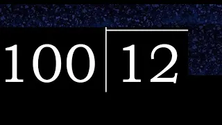 Dividir 12 entre 100 division inexacta con resultado decimal de 2 numeros con procedimiento