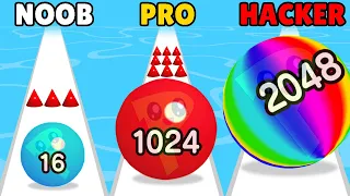 NOOB vs PRO vs HACKER in Ball Run 2048