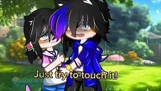 don't touch my sister!!  💜 Aphmau 💜 💙Ein and he's sister💞 #gacha #siblings #aphmau