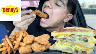 Denny's Grand Slamwich + Chicken Tenders Mukbang