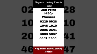 Nagaland State Lottery Result today 1:00 PM 22/11/2021 Lottery Sambad Result 22nov #shorts #lottery