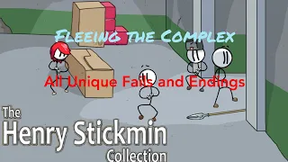 The Henry Stickmin Collection - Fleeing the Complex (All Unique Fails and Endings)