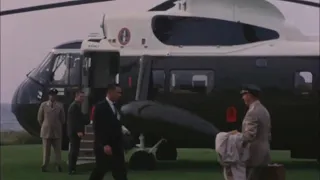 September 3, 1963 - President John F. Kennedy arriving Otis Air Force Base by helicopter