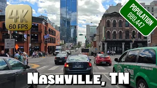 Driving Around Fabulous Downtown Nashville, TN in 4k Video