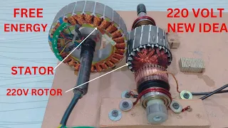 NEW Idea Generate Free Energy With DC Rotor And BLDC Stator 220 Volt Experiment