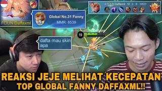 REAKSI JEJE ADRIEL LIHAT KECEPATAN TOP GLOBAL FANNY DAFFAXML!! - Mobile Legends