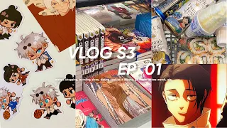 vlog ep. 01: manga shopping, traveling alone, baking cookies + donuts, jjk finale, anime merch, etc