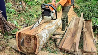 Expertise in making boards with a chainsaw, chainsaw stihl ms 382