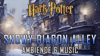 Winter Diagon Alley under a Snowfall (Harry Potter ASMR Ambience & Music)